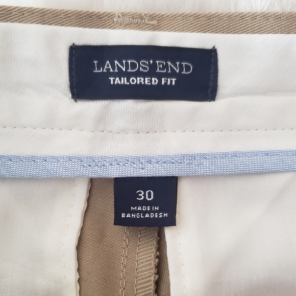 Lands' End Men's Khaki Tailored Fit No Iron Twill Pants-Size 30x32 (NWOT) - Picture 6 of 8